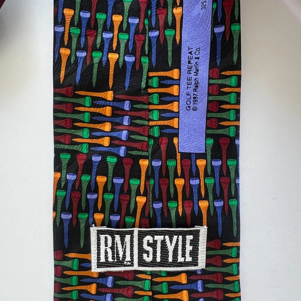 Lot of 3 Mens Golf Themed 100% Silk Ties Neckties Made in USA Novelty Print‎